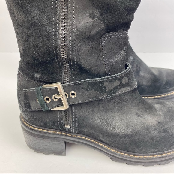 Donald J Pliner Lug Sole Glisey Suede Leather Boots - Picture 5 of 11